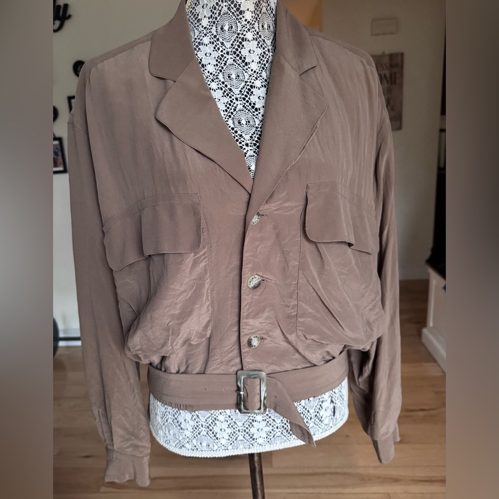 Krass kross vintage jacket! Silk jacket like new! Tan womens jacket.